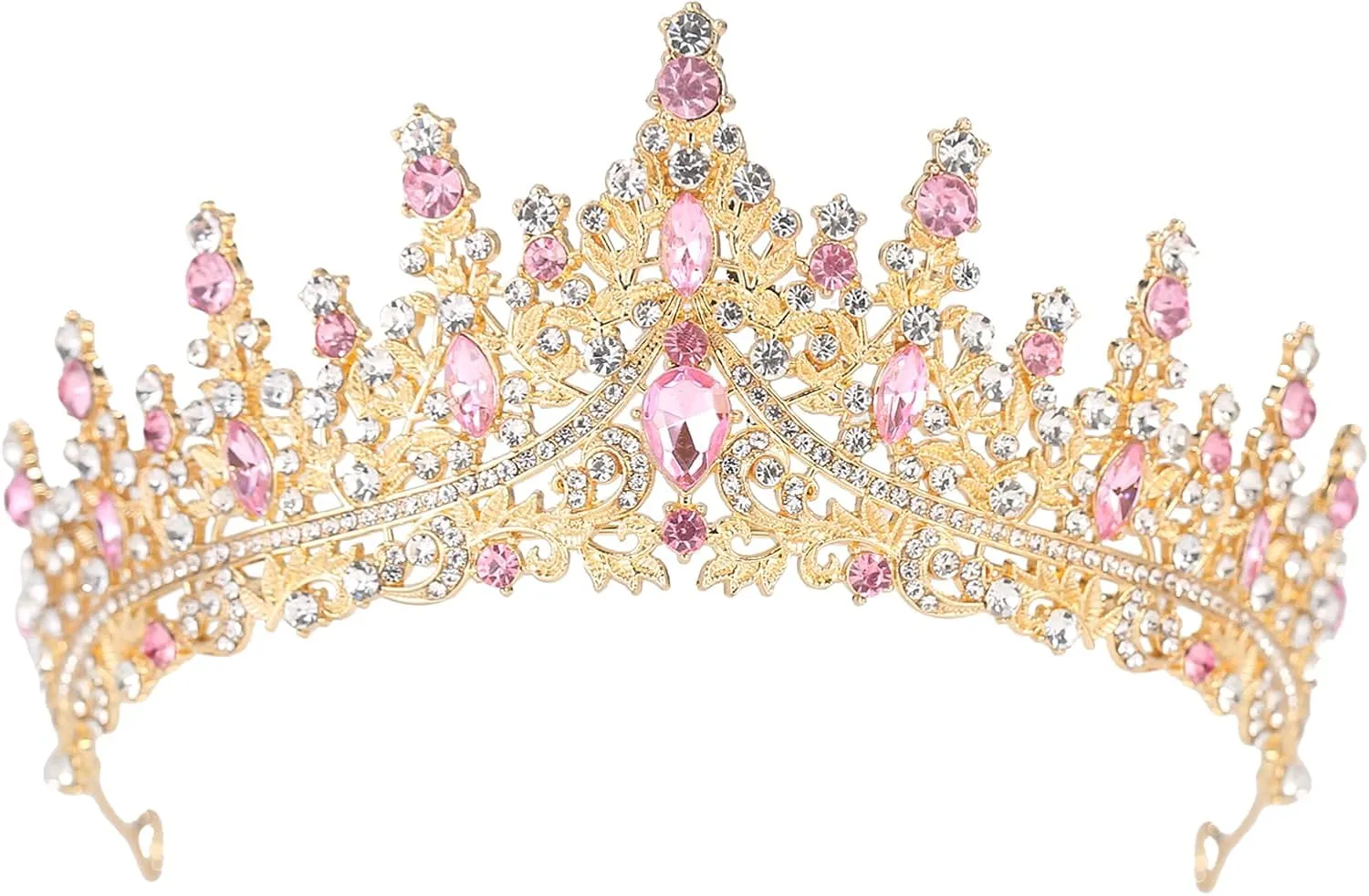 Sparkling Crystal Tiaras & Crowns for Women & Girls - Rhinestone Bridal Wedding Headpiece, Princess Birthday Party Hair Accessories