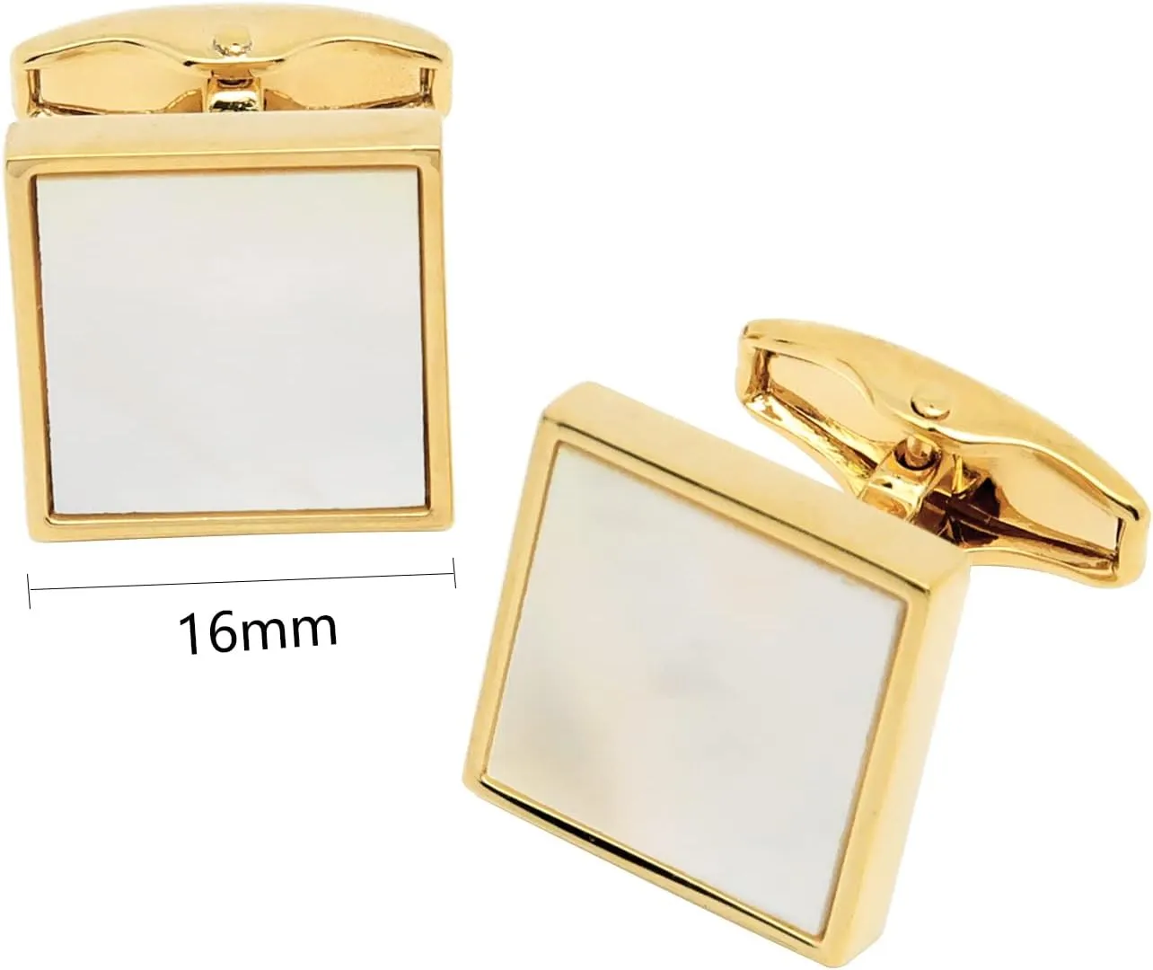 Square Mother of Pearl Men Cufflinks and Tie Clip Set Handmade Silver Gold Men Tie Clip Cufflinks Tie Pin for Wedding Business Shirt Necktie