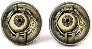 Steampunk Cufflinks Human Anatomy Eyeball Cufflinks Evil Eye Science Medical Art Cufflinks