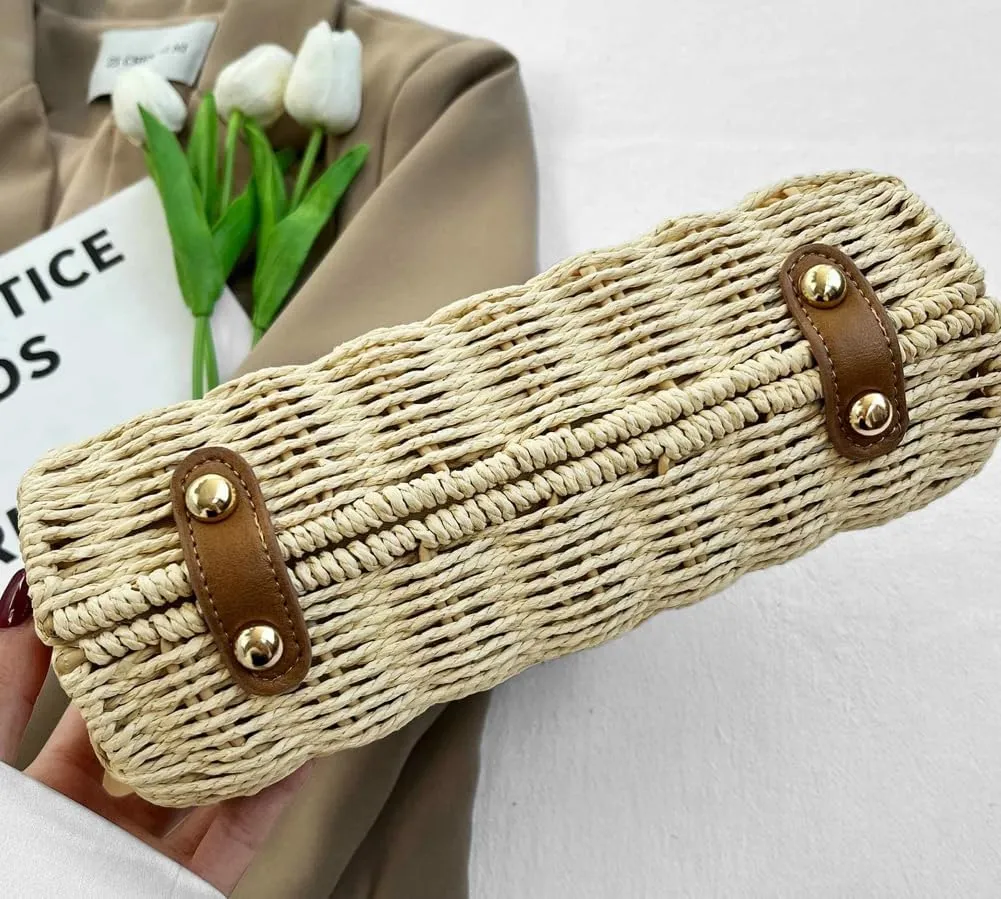 Straw Clutch Purse for Women Summer Beach Bag Shoulder Crossbody Purse Designer Evening Handbags Party Wedding 2025