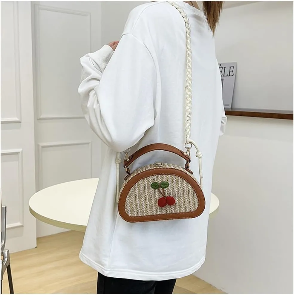 Straw Crossbody Bag for Women, Summer Beach Straw Purse and Handbags Woven Shoulder Clutch Bag for Travel Vacation