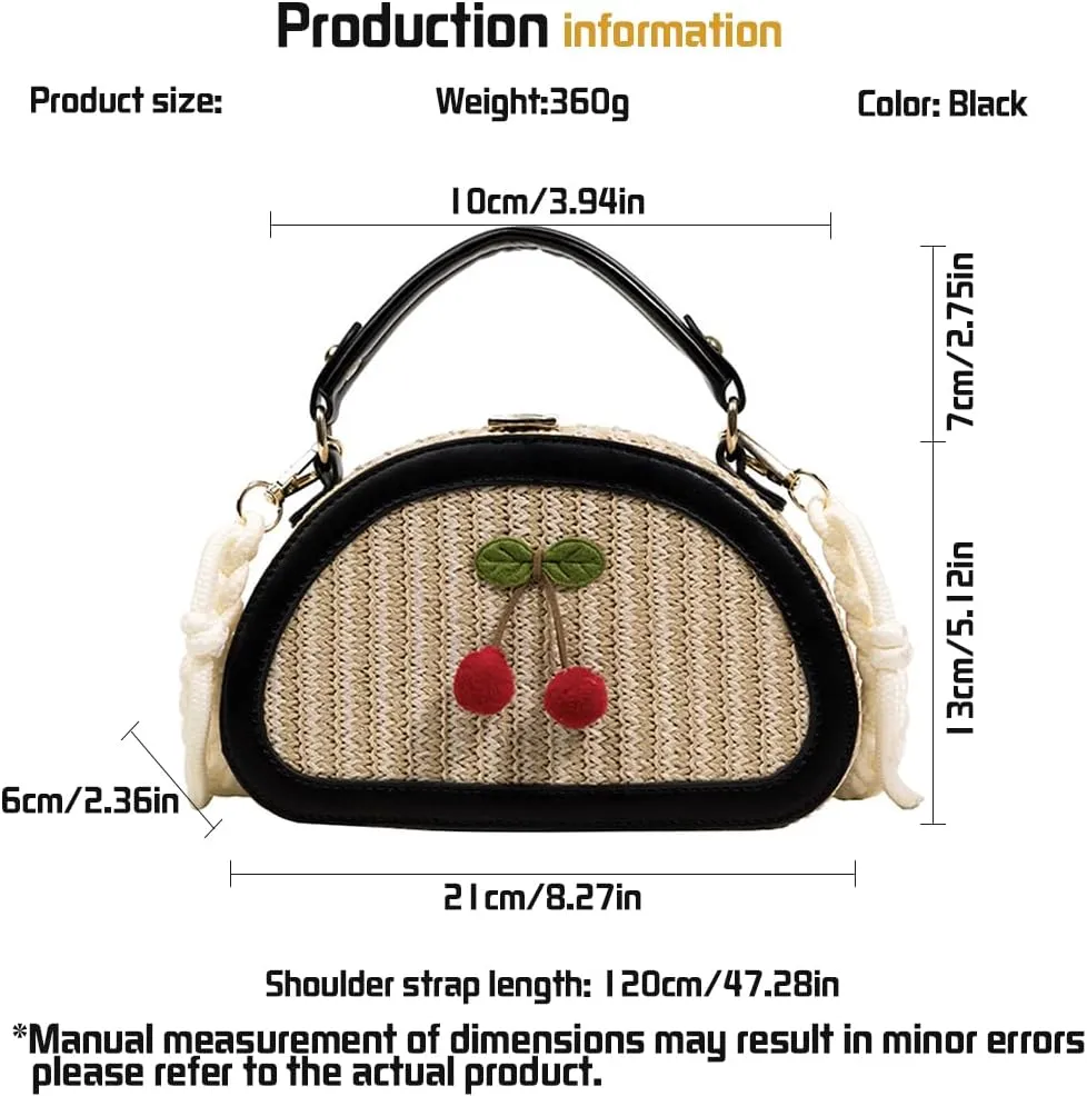 Straw Crossbody Bag for Women, Summer Beach Straw Purse and Handbags Woven Shoulder Clutch Bag for Travel Vacation