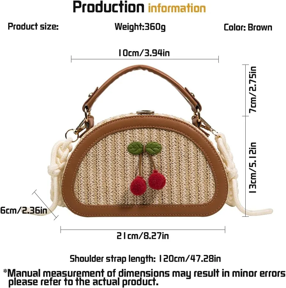 Straw Crossbody Bag for Women, Summer Beach Straw Purse and Handbags Woven Shoulder Clutch Bag for Travel Vacation