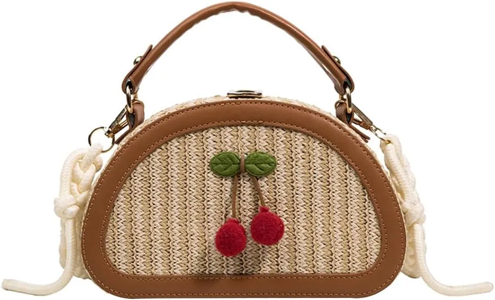 Straw Crossbody Bag for Women, Summer Beach Straw Purse and Handbags Woven Shoulder Clutch Bag for Travel Vacation