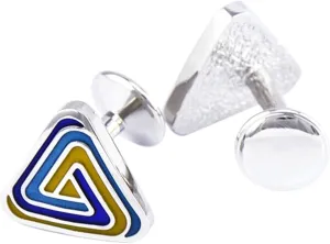 Studs and Cufflinks, Cufflinks White Shirt Silver Copper Triangle for Man Business Wedding