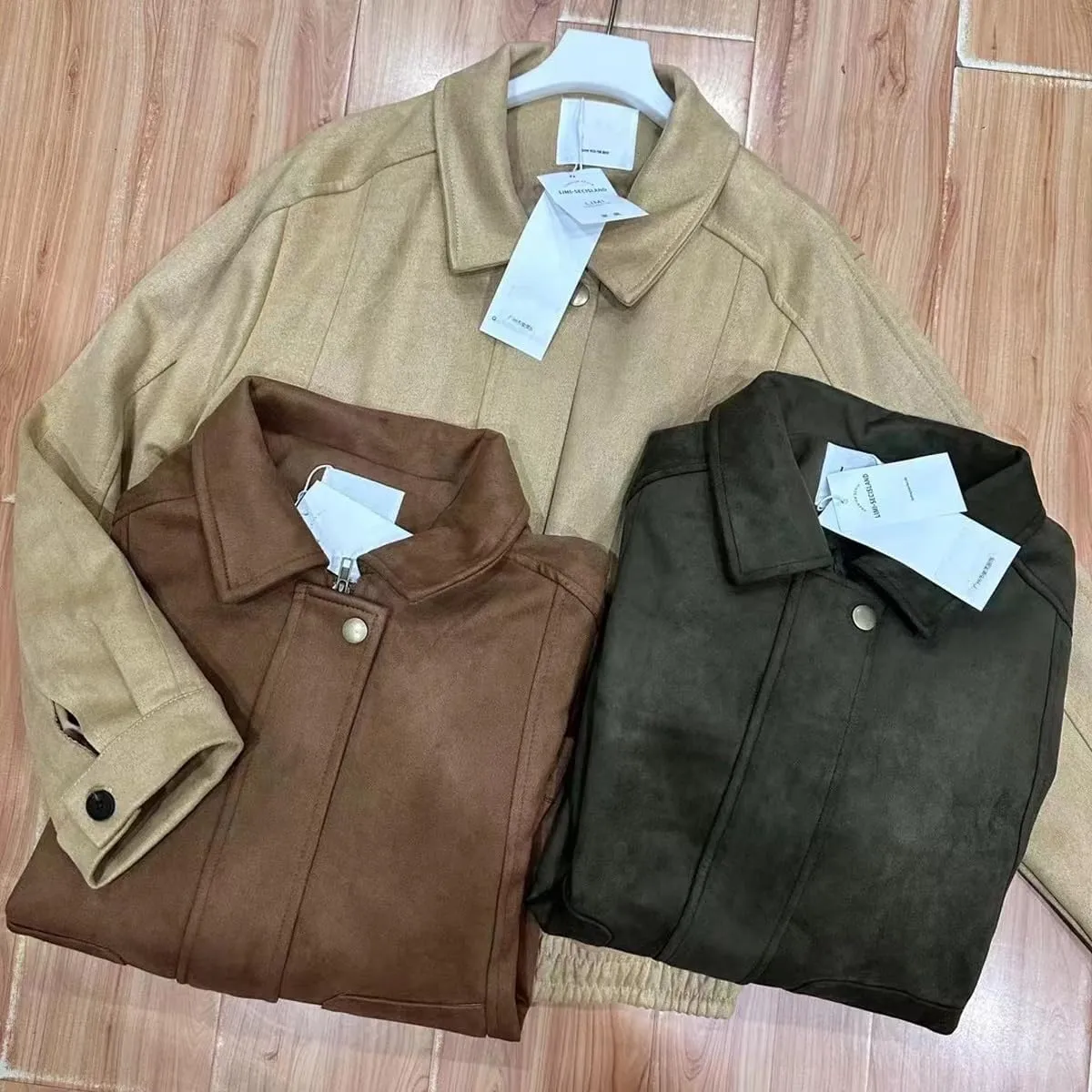 Suede Cropped Jacket Women Y2k Outerwear Brown Faux Leather Bomber Jacket Fall Fashion 2024 Trendy Winter Blazer