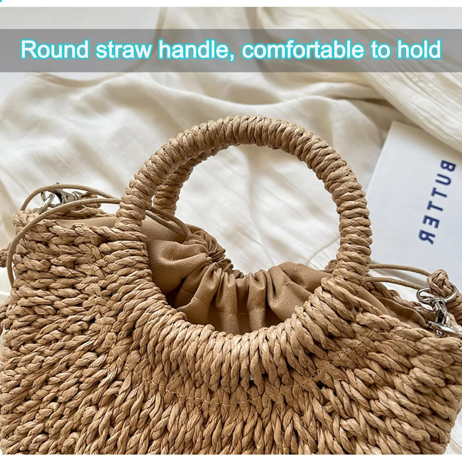 Summer Straw Beach Handbag Womens Woven Crossbody Top Handle Satchel Handwoven Straw Rattan Woven Tote Travel Shoulder Bag