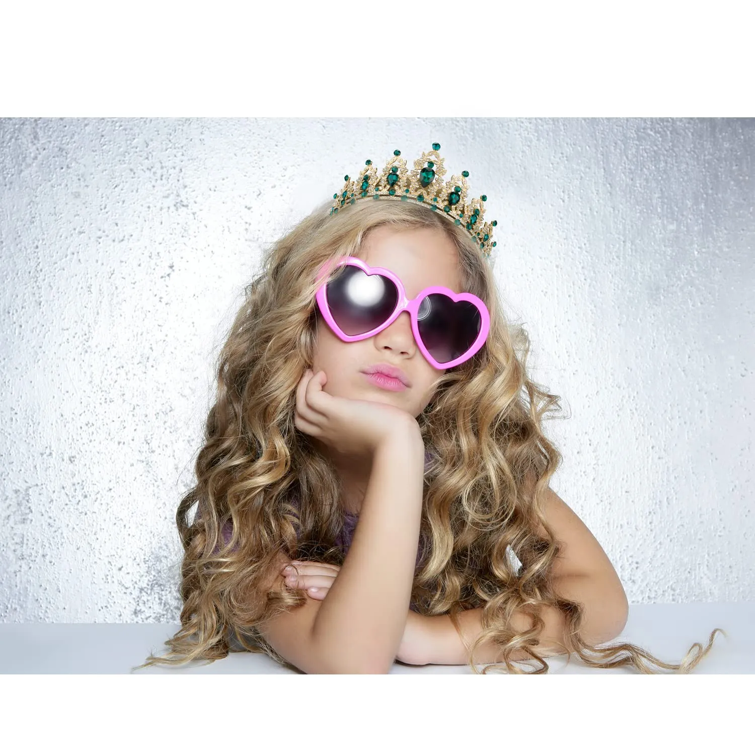 SuPoo Birthday Crowns Birthday Sash and Crown Kit Green Birthday Tiara Rhinestones Crown with Comb Glitter Birthday Girls Sash Crystal Headband Happy Birthday Decorations Gifts for Women