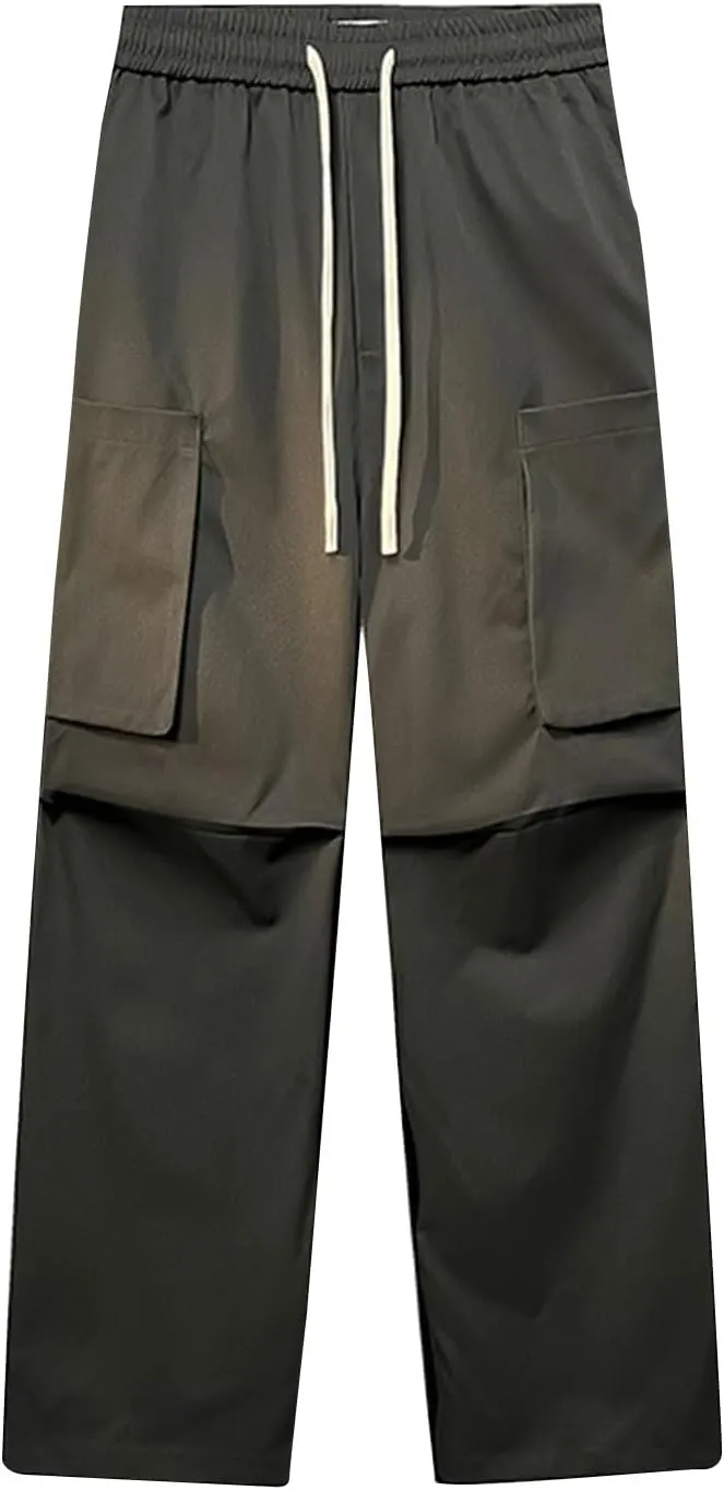 Sweatpants for Men Athletic Tapered Classic Slacks Men Expandable Waist Solid Color Split Airoft Relaxed Fit Pants