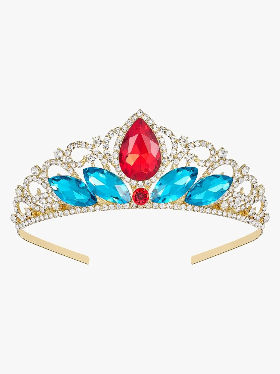 SWEETV Princess Tiara for Little Girls, Kids Birthday Tiara Headband, Flower Girls Crown Diadem, Crystal Cosplay Dress up Halloween Costume Hair Accessories 8