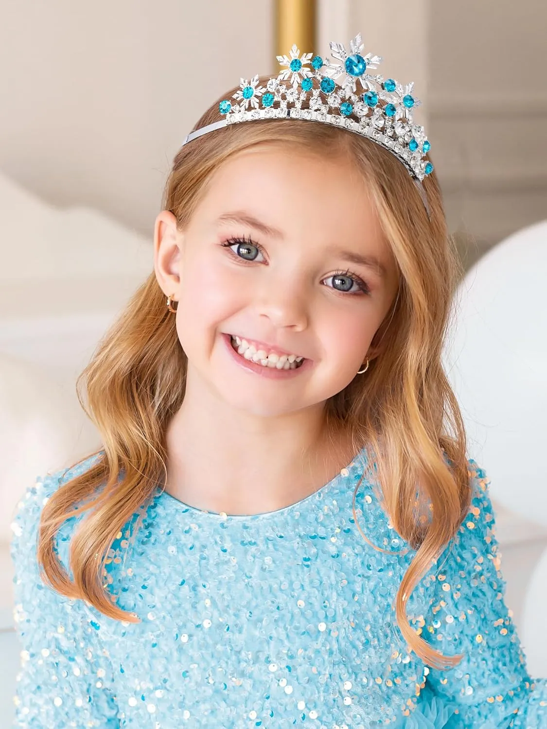 SWEETV Princess Tiara for Little Girls,Tiara Crown Headband Birthday Party Prom Costume Accessories Gift Toddler Kids Baby