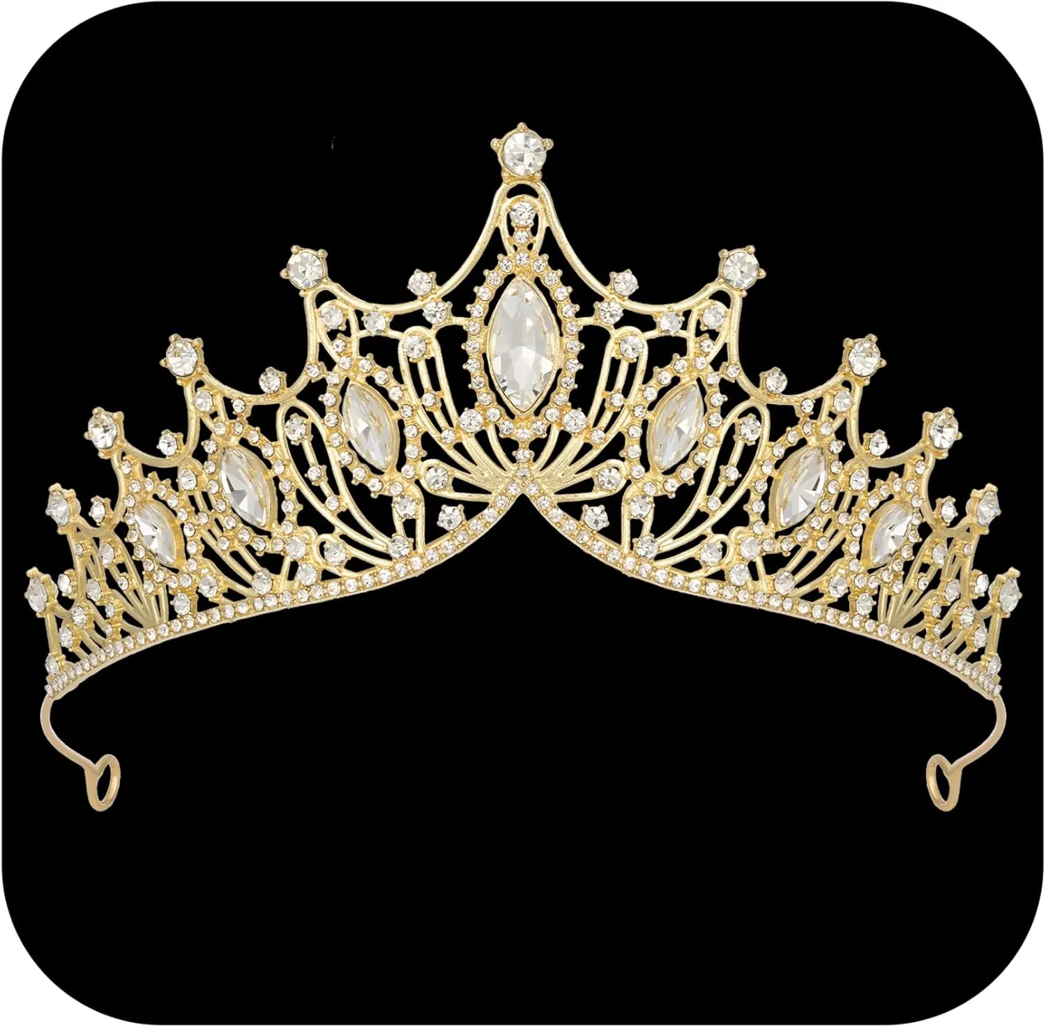 SWEETV Vintage Tiaras and Crowns for Women Queen Crown Costume Headpiece for Halloween Quinceanera Pageant Prom