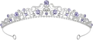 SWEETV Wedding Tiaras and Crowns, Rhinestone Bridal Crown Princess Tiara Headpieces for Women and Flower Girls, Bridgerton Hair Accessories for Birthday Prom Quinceanera