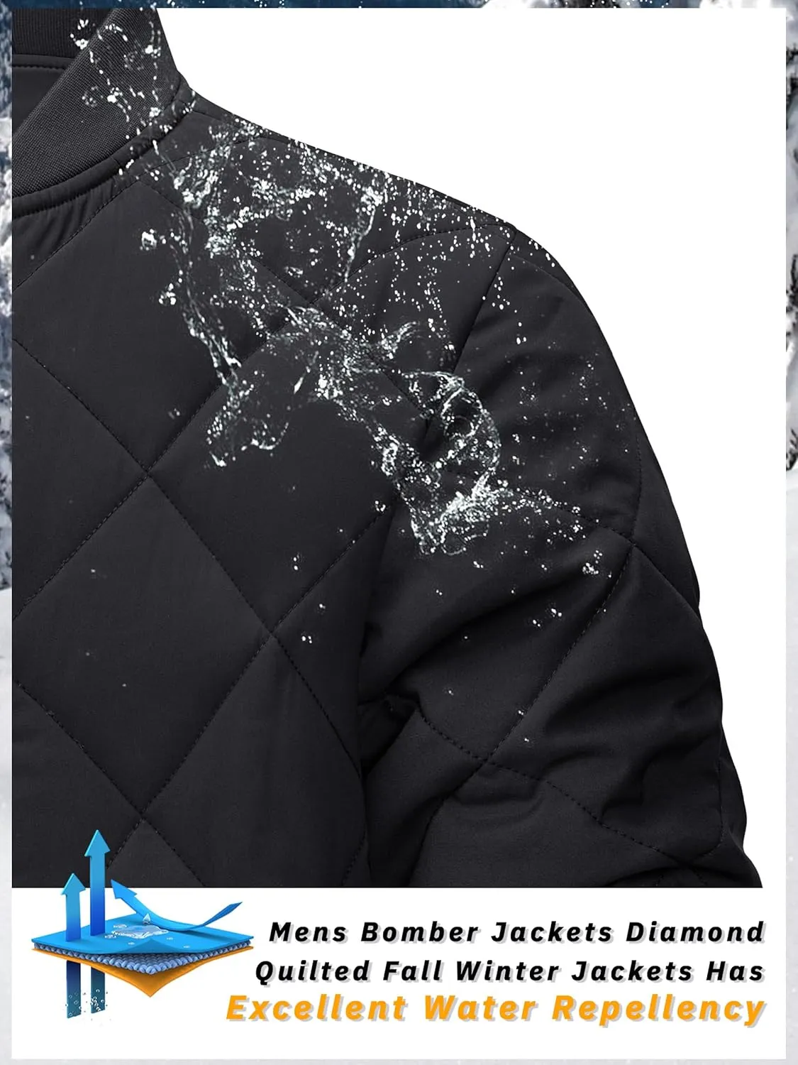 TACVASEN Men's Padded Jackets Winter Full Zipper Fleece Outwear Casual Windproof Bomber Varsity Coat