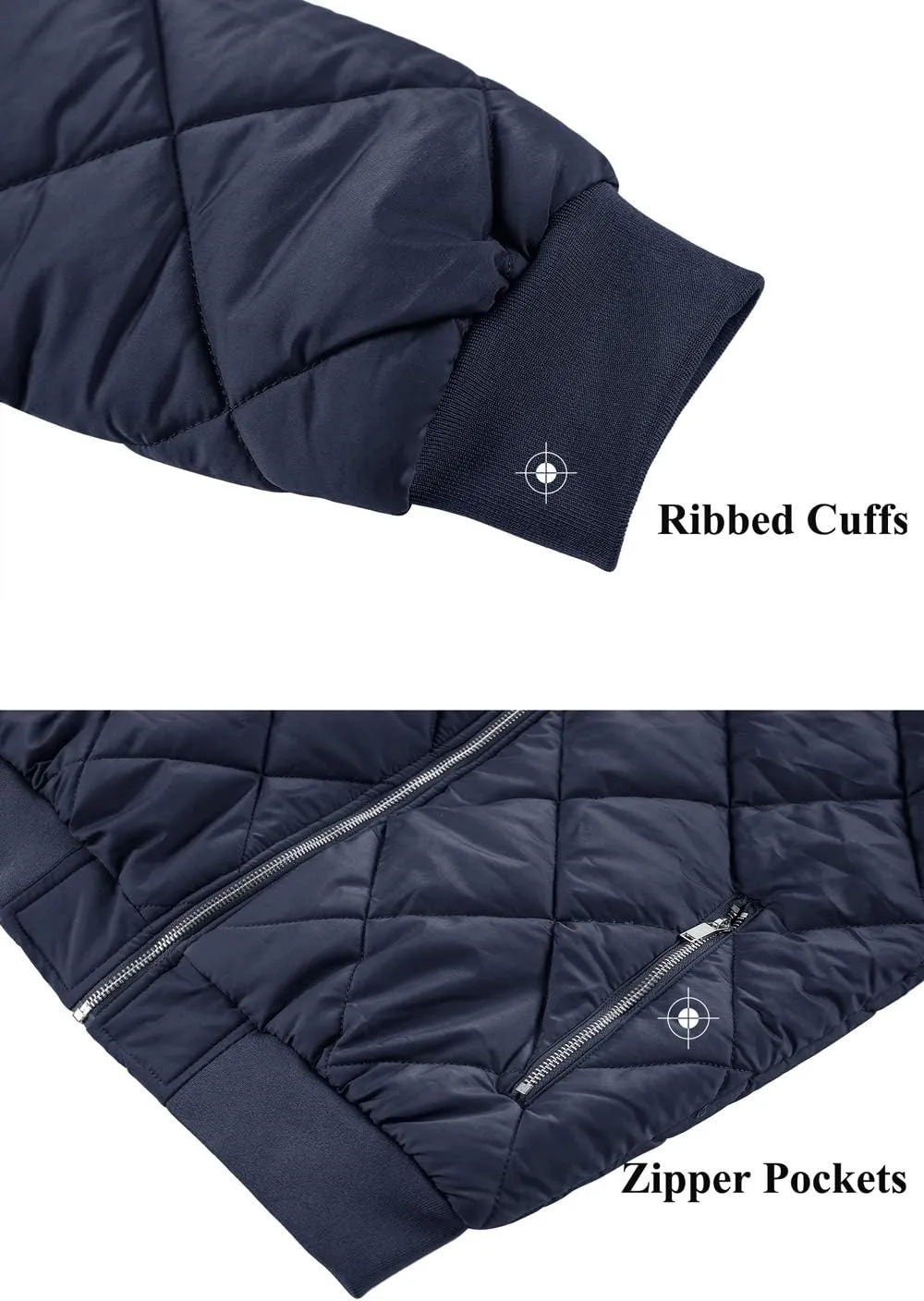 TACVASEN Men's Padded Jackets Winter Full Zipper Fleece Outwear Casual Windproof Bomber Varsity Coat