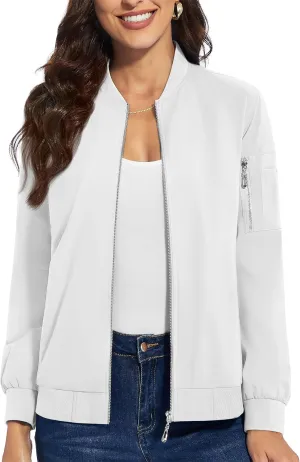 TACVASEN Women's Bomber Jackets Lightweight Casual Jacket Full Zip Windbreaker Fall Jacket