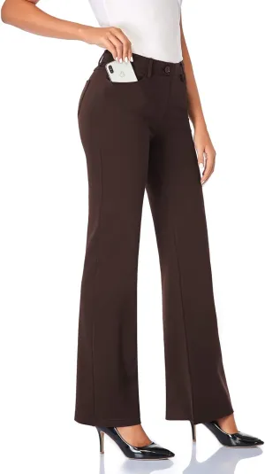 Tapata Women's 28''/30''/32''/34'' Stretchy Bootcut Dress Pants with Pockets Tall, Petite, Regular for Office Work Business