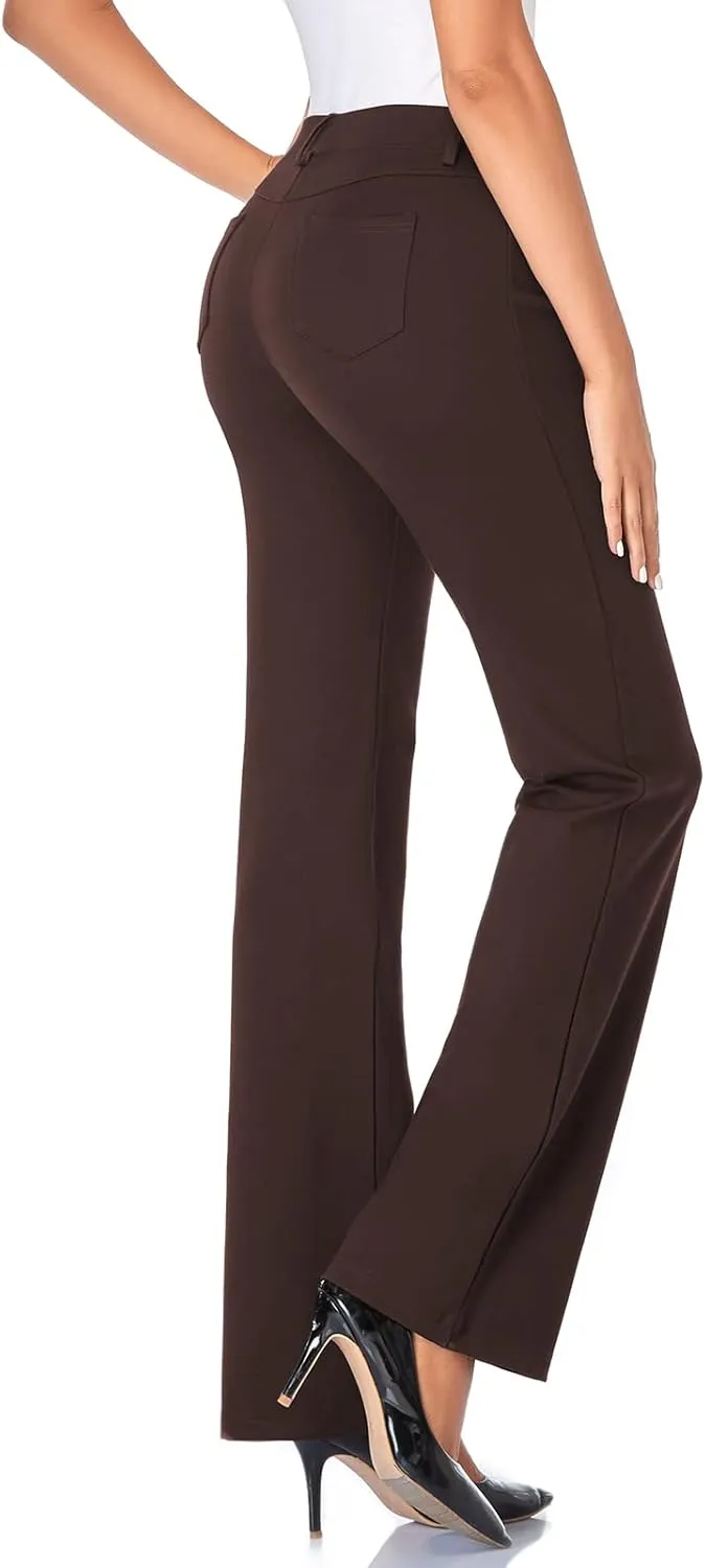 Tapata Women's 28''/30''/32''/34'' Stretchy Bootcut Dress Pants with Pockets Tall, Petite, Regular for Office Work Business