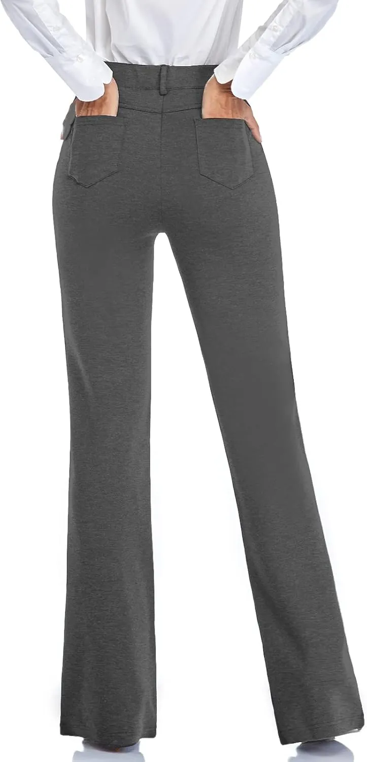Tapata Women's 28''/30''/32''/34'' Stretchy Bootcut Dress Pants with Pockets Tall, Petite, Regular for Office Work Business