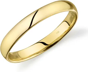 Tesori & Co 10k Yellow or White or Rose Gold Light Comfort Fit 3mm Wedding Band