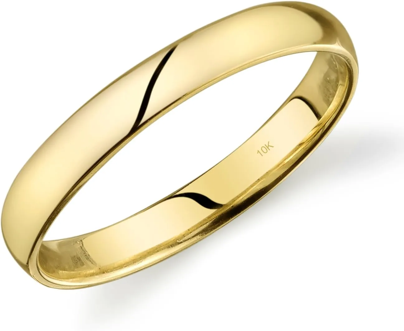 Tesori & Co 10k Yellow or White or Rose Gold Light Comfort Fit 3mm Wedding Band