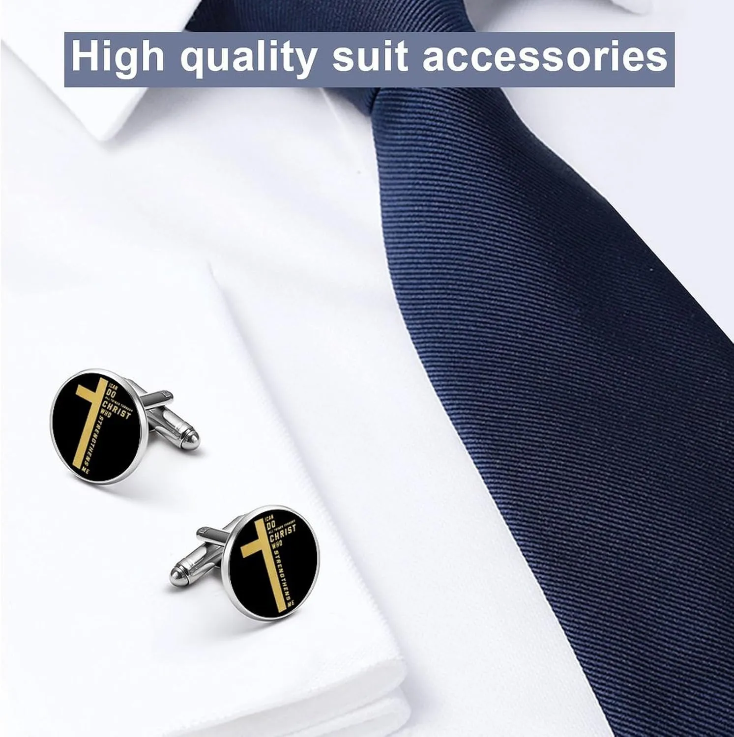 Themed Men's Cuff Links,Patriotic Graphics Classic Shirts Cufflinks Black Alloy Cuff Links for Gifts Wedding Business-11