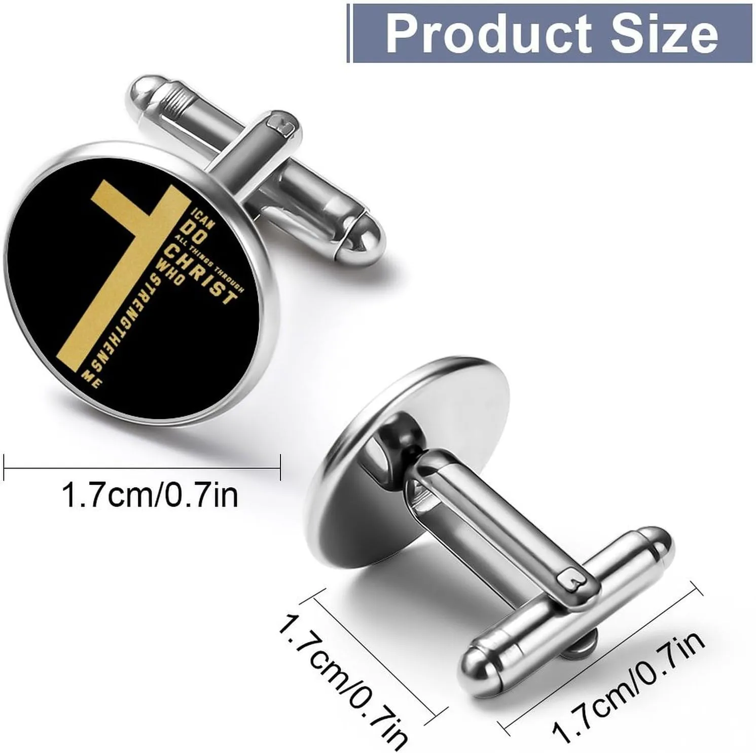 Themed Men's Cuff Links,Patriotic Graphics Classic Shirts Cufflinks Black Alloy Cuff Links for Gifts Wedding Business-11