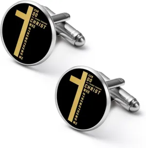 Themed Men's Cuff Links,Patriotic Graphics Classic Shirts Cufflinks Black Alloy Cuff Links for Gifts Wedding Business-11