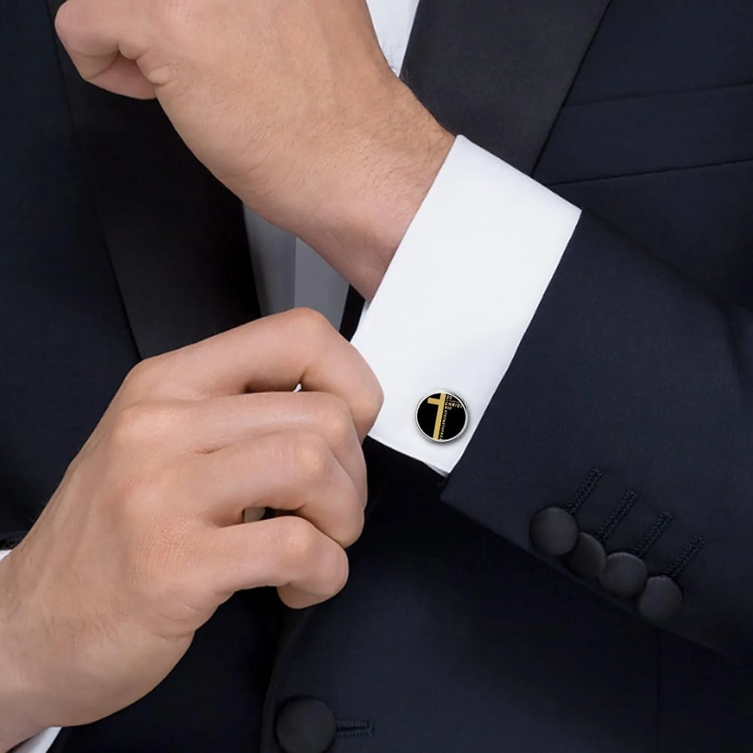 Themed Men's Cuff Links,Patriotic Graphics Classic Shirts Cufflinks Black Alloy Cuff Links for Gifts Wedding Business-11