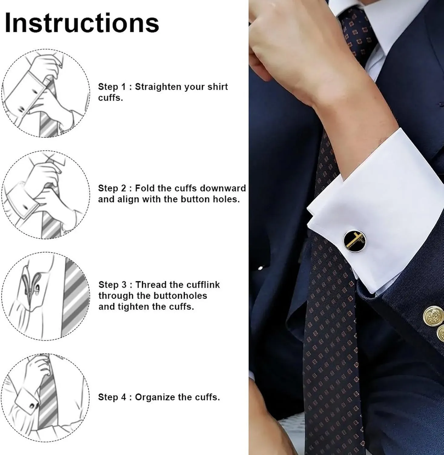 Themed Men's Cuff Links,Patriotic Graphics Classic Shirts Cufflinks Black Alloy Cuff Links for Gifts Wedding Business-11