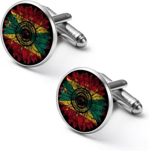 Themed Men's Cuff Links,Patriotic Graphics Classic Shirts Cufflinks Black Alloy Cuff Links for Gifts Wedding Business-14