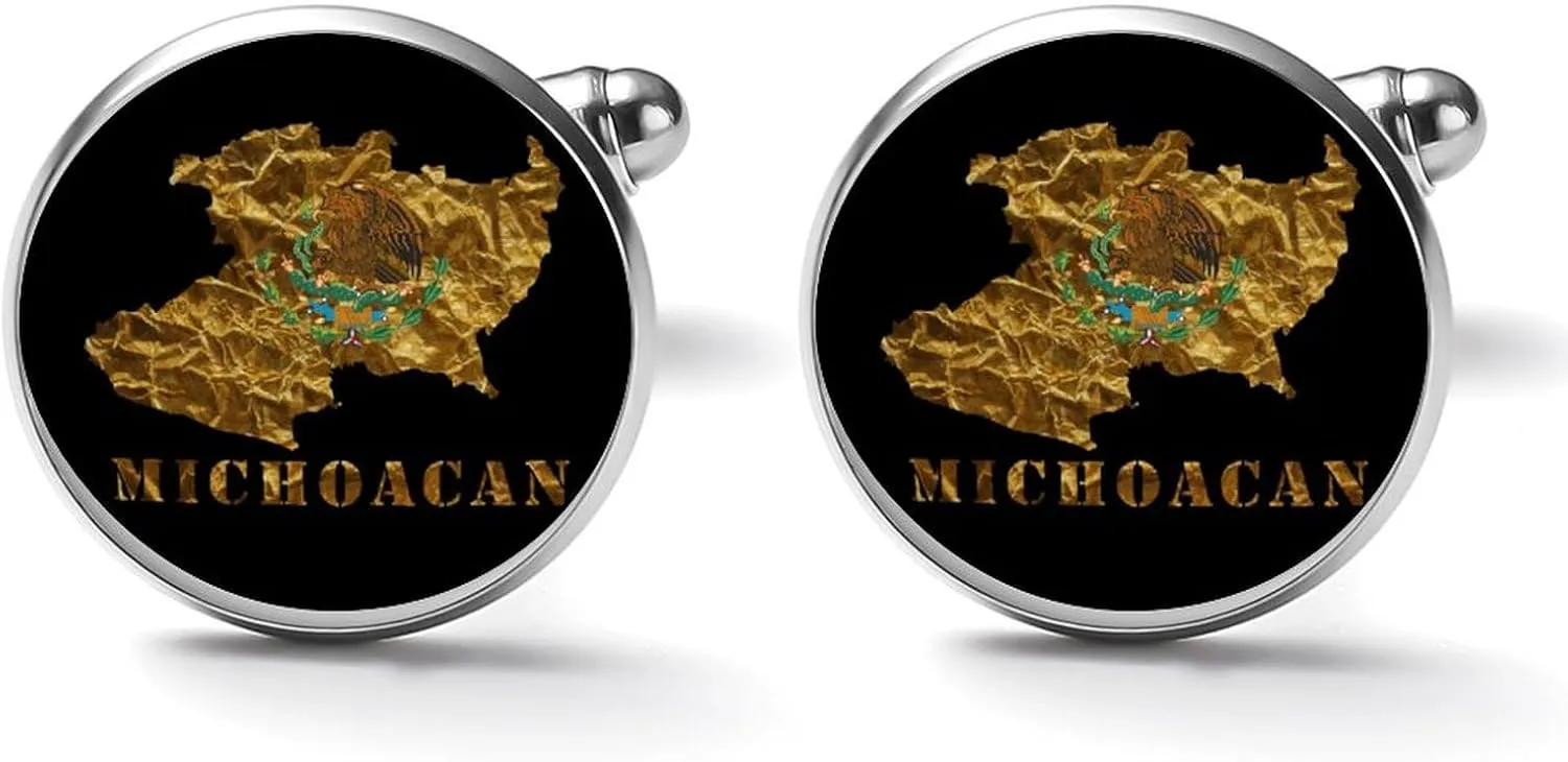 Themed Men's Cuff Links,Patriotic Graphics Classic Shirts Cufflinks Black Alloy Cuff Links for Gifts Wedding Business-5