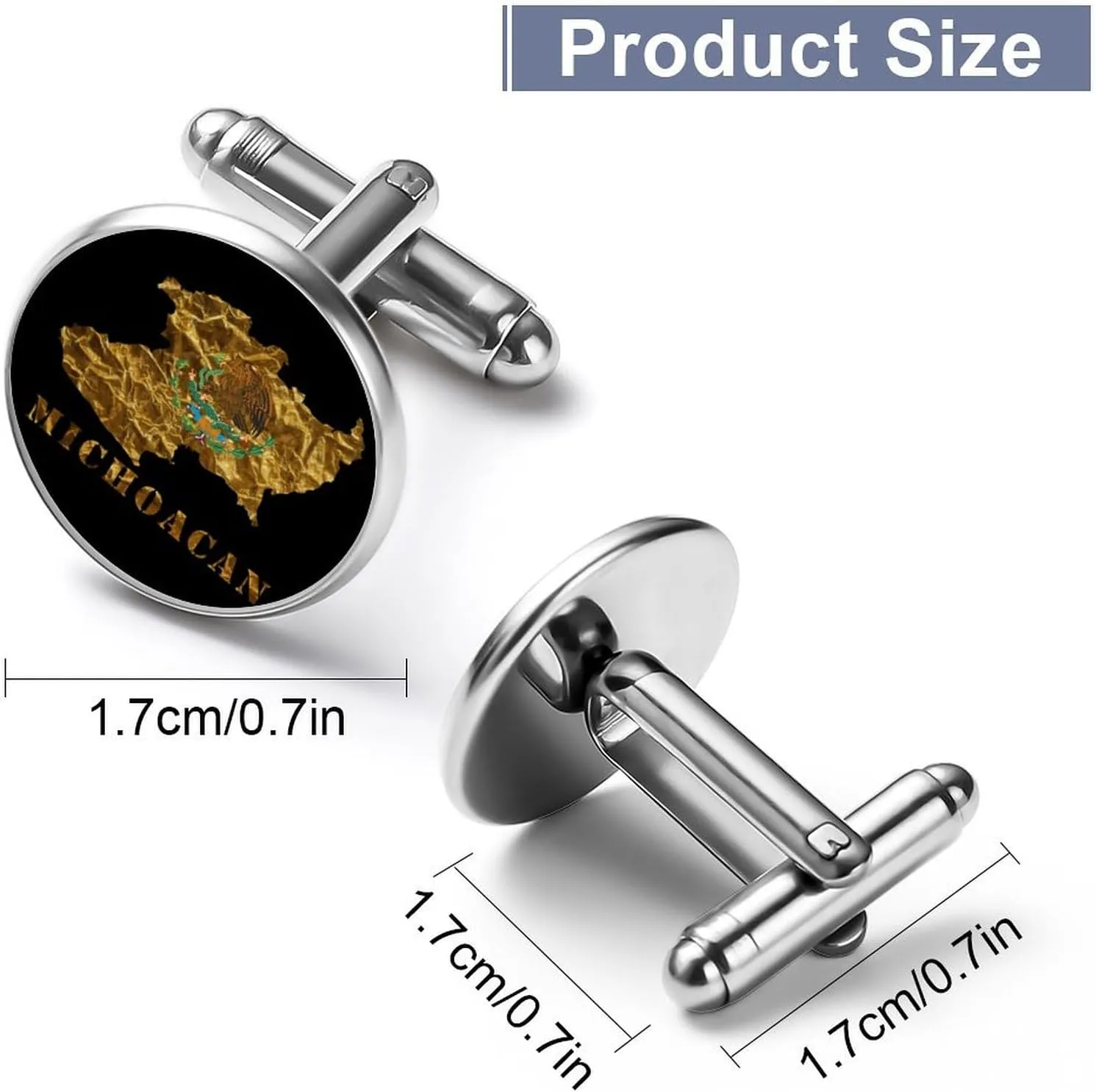 Themed Men's Cuff Links,Patriotic Graphics Classic Shirts Cufflinks Black Alloy Cuff Links for Gifts Wedding Business-5