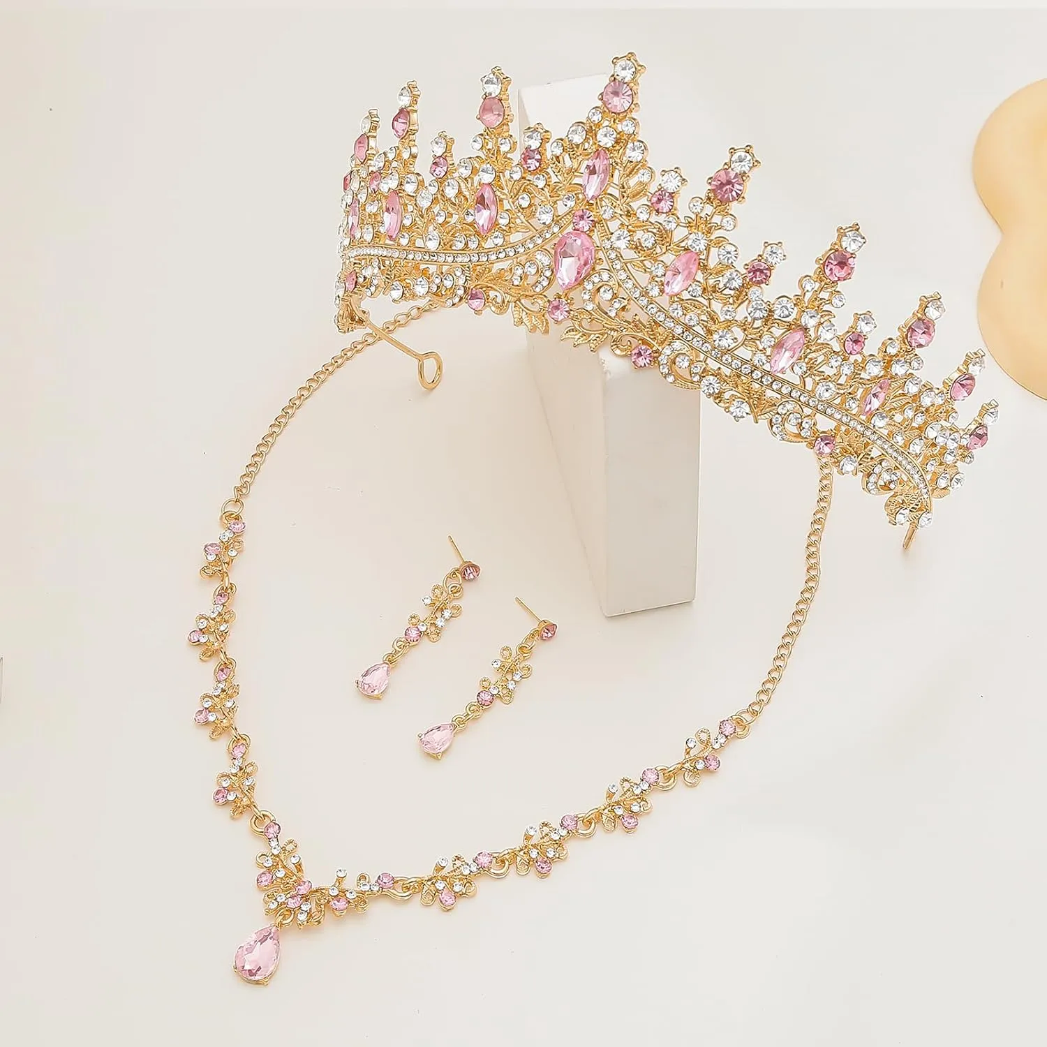 Tiaras and Crowns for women Bridal Jewelry Sets for Wedding Crystal Rhinestone Earrings Necklace Tiaras for Costume Prom Birthday Halloween Pageant Party