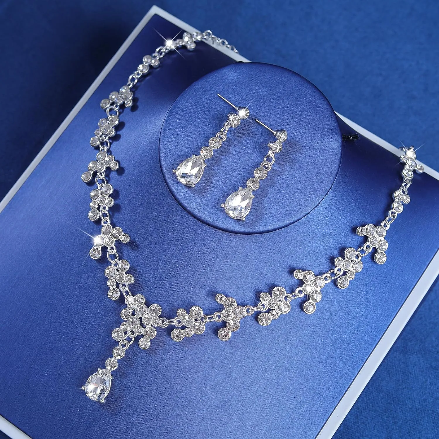 Tiaras and Crowns Jewelry Set for Women Tiaras Earrings and Necklace for Wedding Rhinestone Crystal Bridal Jewelry Sets for Costume Birthday Party Prom Gifts