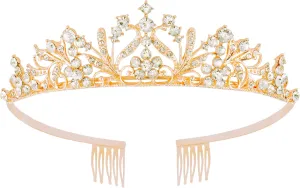 Tiaras for Girls Princess Crown Headband Birthday Queen Colorful Rhinestone Shiny Multicolor Tiara for Women Princess Decoration
