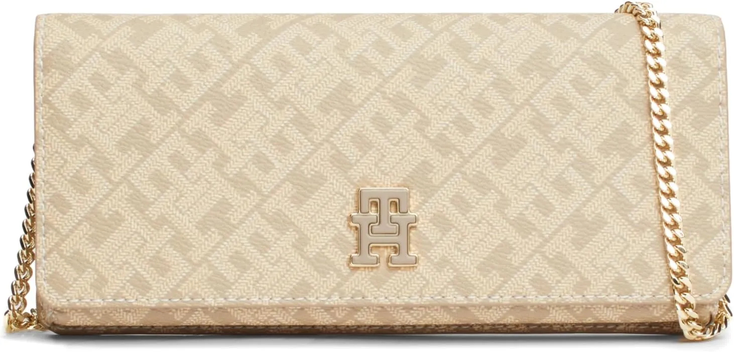 Tommy Hilfiger Monogram Clutch with Removable Chain