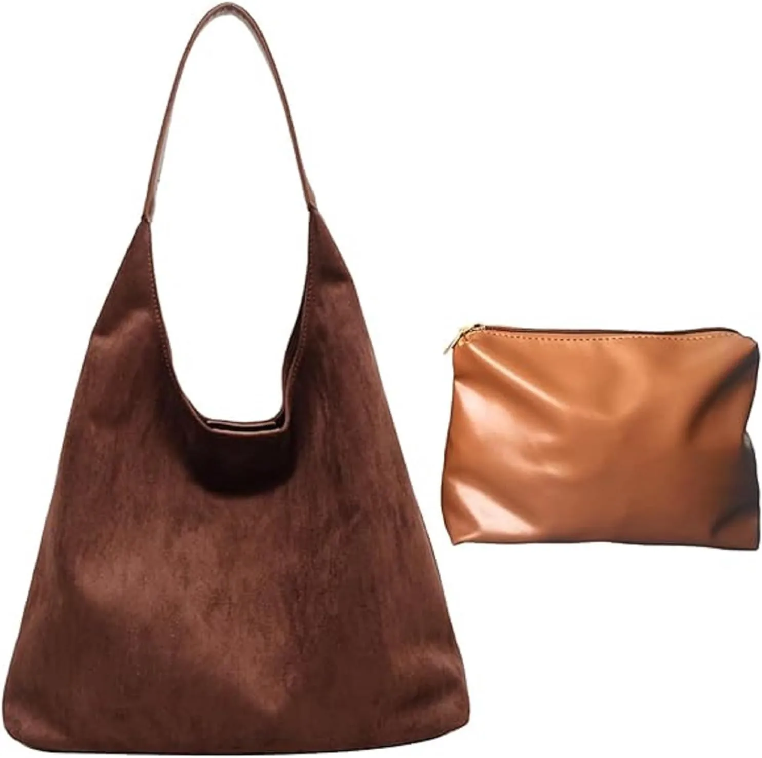 Tote Bags for Women, Work Bags With Pu Leather Clutch Purse Suede Slouchy Bag Hobo Handbag Office Tote Handbag