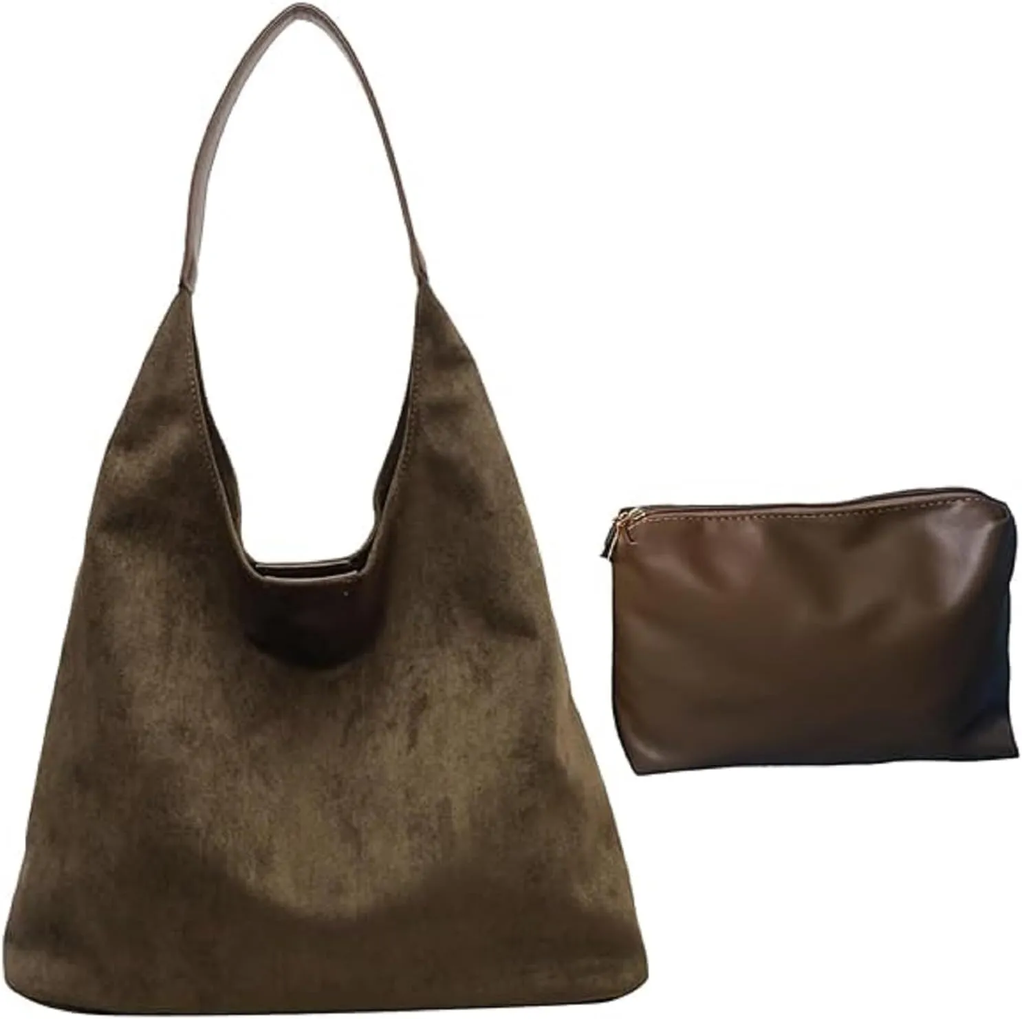 Tote Bags for Women, Work Bags With Pu Leather Clutch Purse Suede Slouchy Bag Hobo Handbag Office Tote Handbag