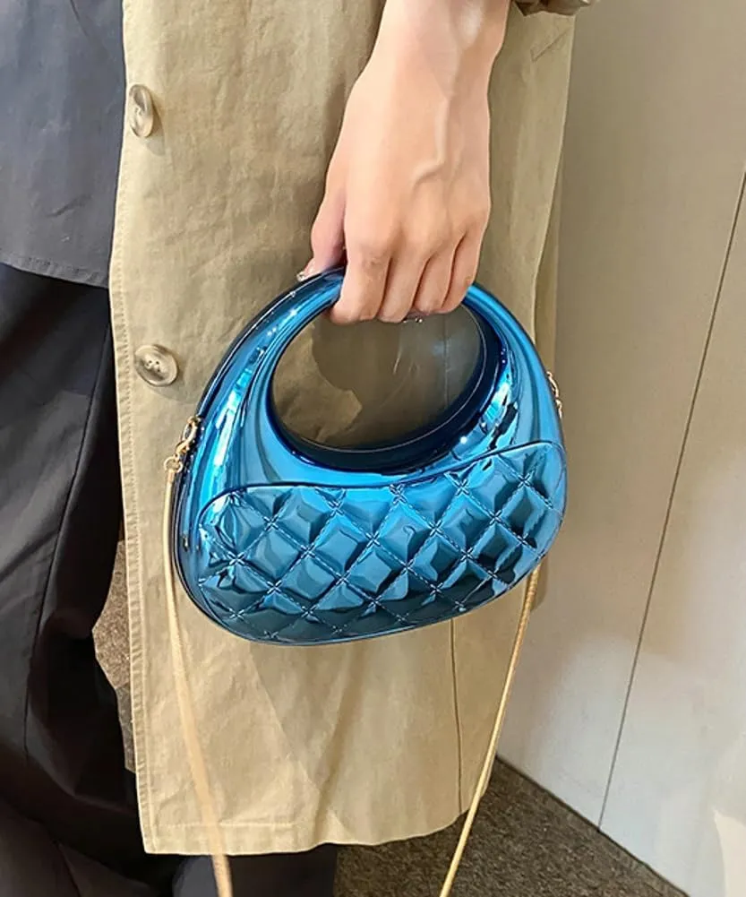 Trendy Acrylic Clutch Purse for Women Evening Wedding Party Crescent Crossbody Shoulder Bag Handbag with Chain