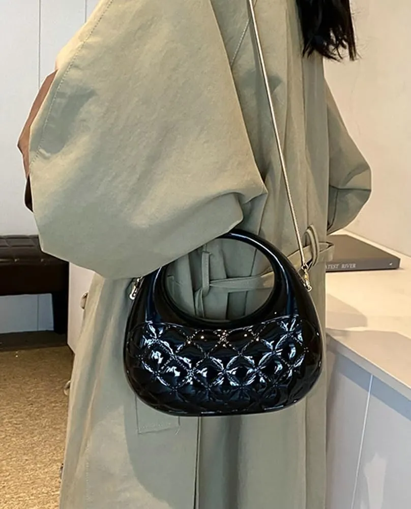 Trendy Acrylic Clutch Purse for Women Evening Wedding Party Crescent Crossbody Shoulder Bag Handbag with Chain