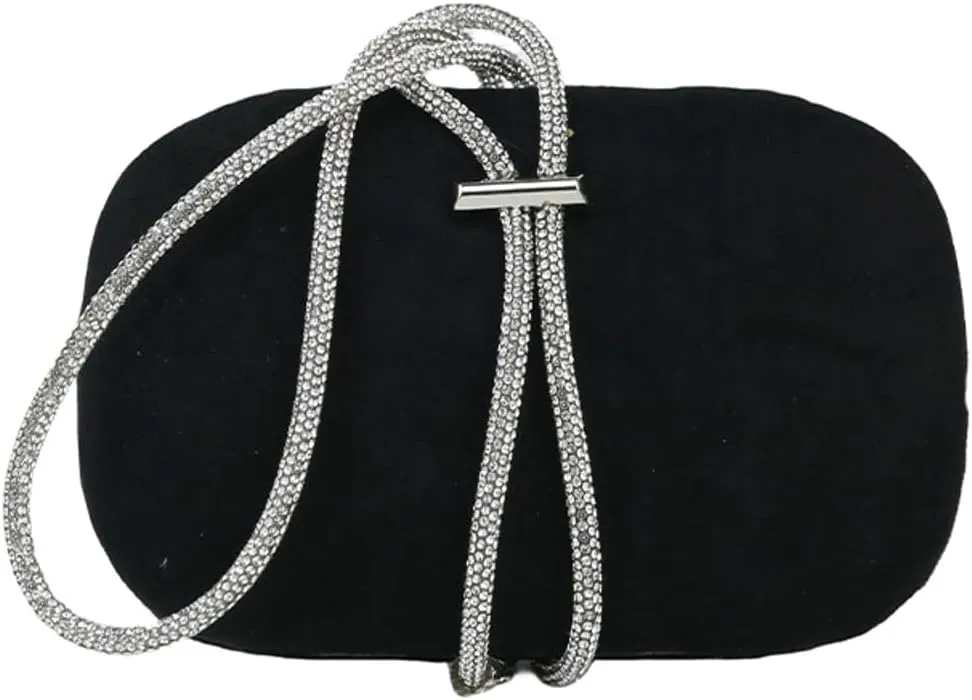 Trendy Clutch Purse Evening Bag for Women Evening Wedding Party Rhinestone Crossbody Shoulder Bag Handbag with Chain