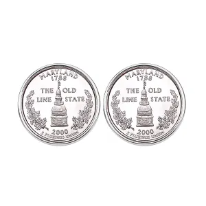 US 2000 Maryland State Quarters Bu Unc Coins Cufflinks NEW