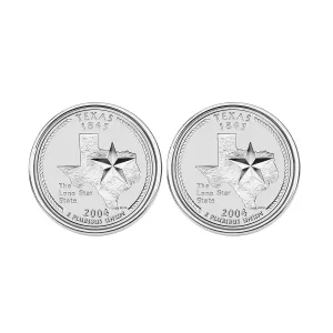 US 2004 Texas State Quarters Bu Unc Coins Cufflinks NEW