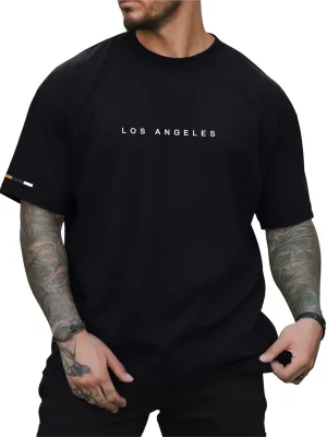 Verdusa Men's Graphic Tees Letter Print Short Sleeve Classic Tops Crewneck Casual T Shirt