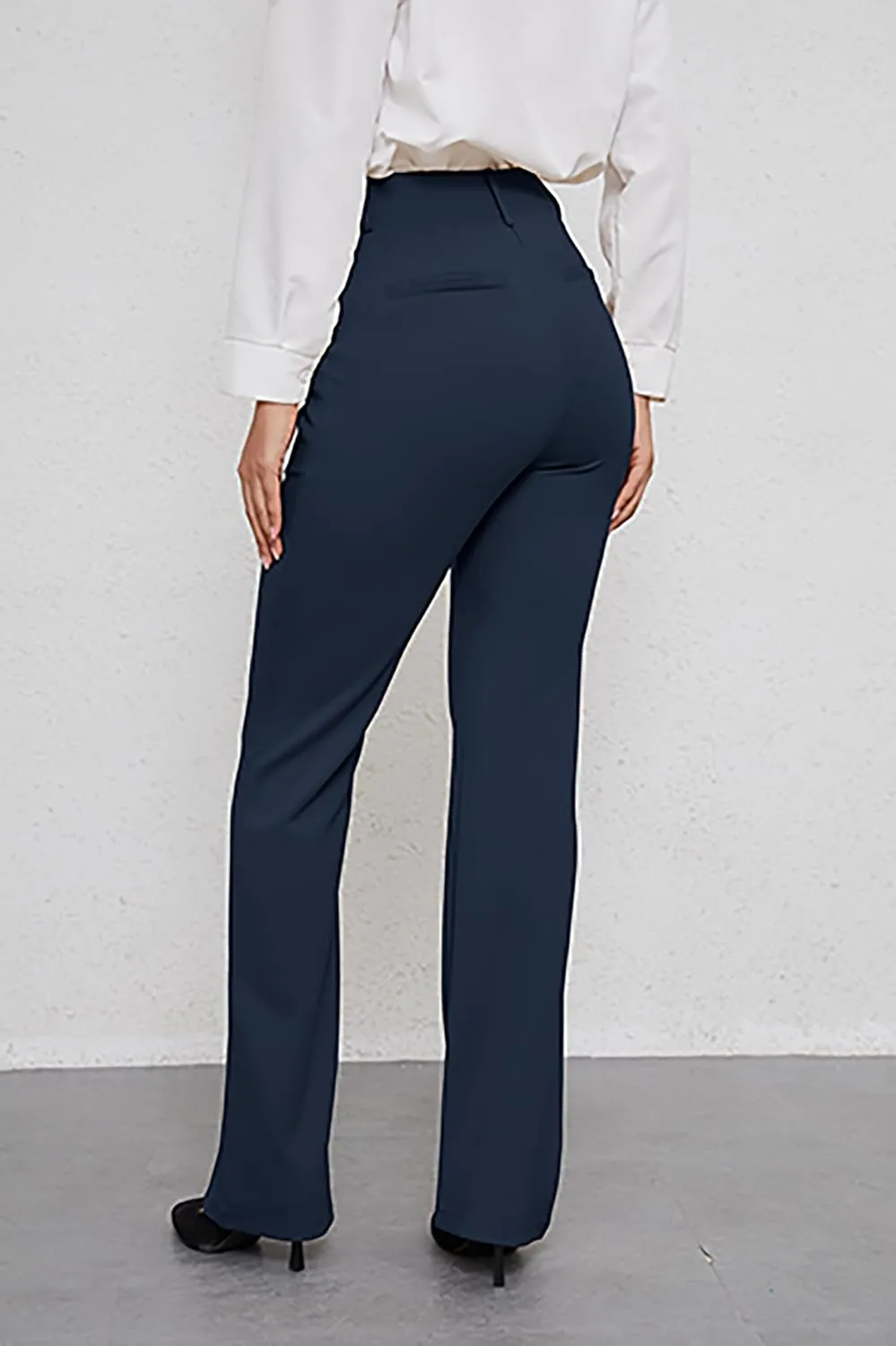 VIMPEP Womens Bootcut Leg Dress Pants - High Rise Stretchy Yoga Slacks for Office Workout Business Casual B201