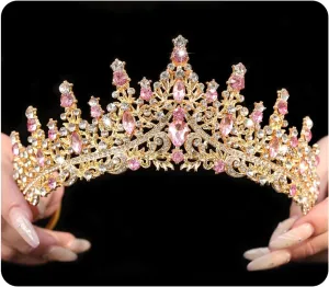 Vintage Crystal Crown and Tiara for Women Bridal Wedding Rhinestone Tiara Princess Queen Crown Gothic Black Tiara Headpieces for Cosplay Costume Birthday Party