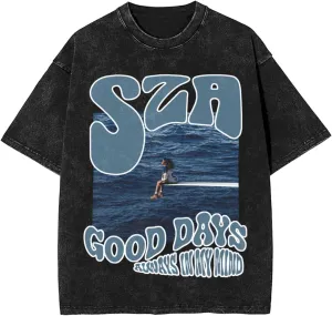 Vintage Oversized T Shirt Szas Mens Summer Sport Tee Classic Short Sleeves Tops