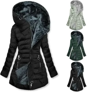 Warm Winter Coats For Women 2023 Trendy Sherpa Fleece Lined Hooded Jackets Thicken Quilted Puffer Coat Slim Fit