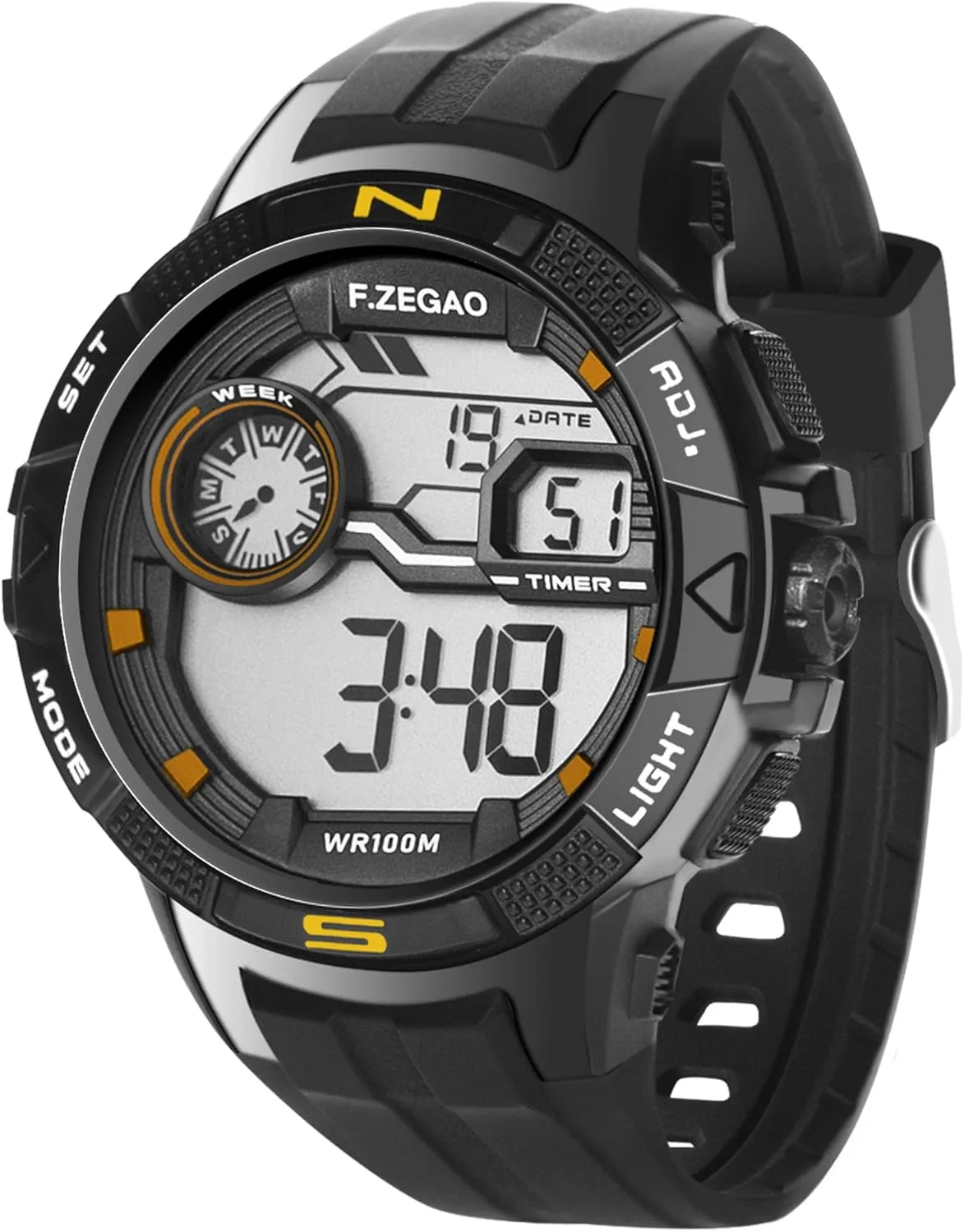 Waterproof Watch for Swimming 10ATM, Military Watches for Men Sports Outdoor Surf, Tactics Multi Function Date LED Alarm Stopwatch